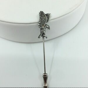 Vintage Eagle Stick Pin Silver Tone Bird Hat Pin
